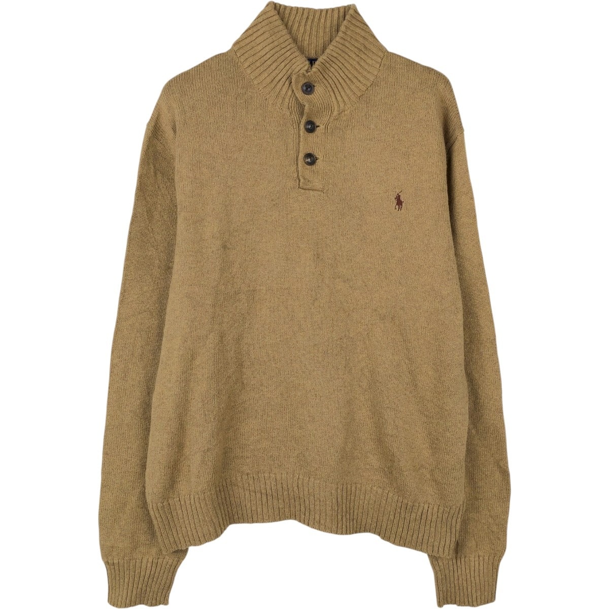 古着 ラルフローレン Ralph Lauren POLO RALPH LAUREN コットンニットハーフボタンセーター メンズXL相当/eaa670160