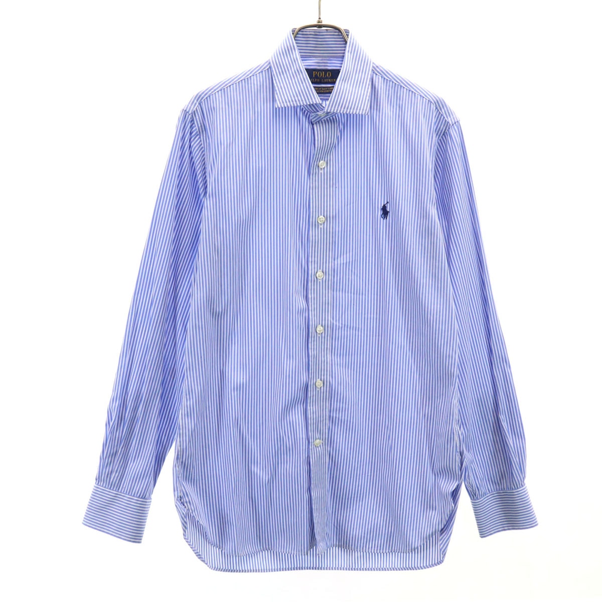 POLO RALPH LAUREN ポロラルフローレン ストライプ柄 長袖 シャツ 141/2 ブルー系