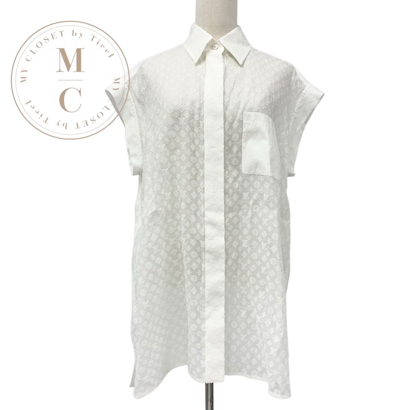ルイヴィトン LOUIS VUITTON トップス ホワイト 白 シャツ ブラウス モノグラム