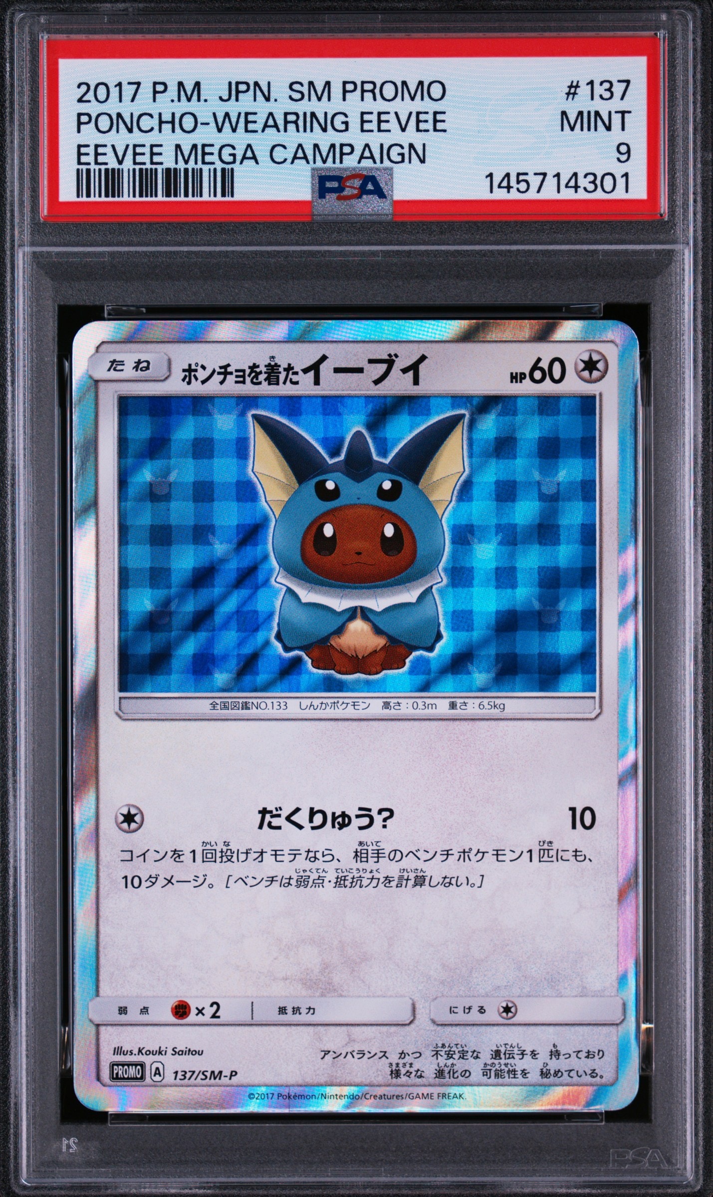 ポンチョを着たイーブイ: プロモ[SM-P 137](プロモーションカード「SM