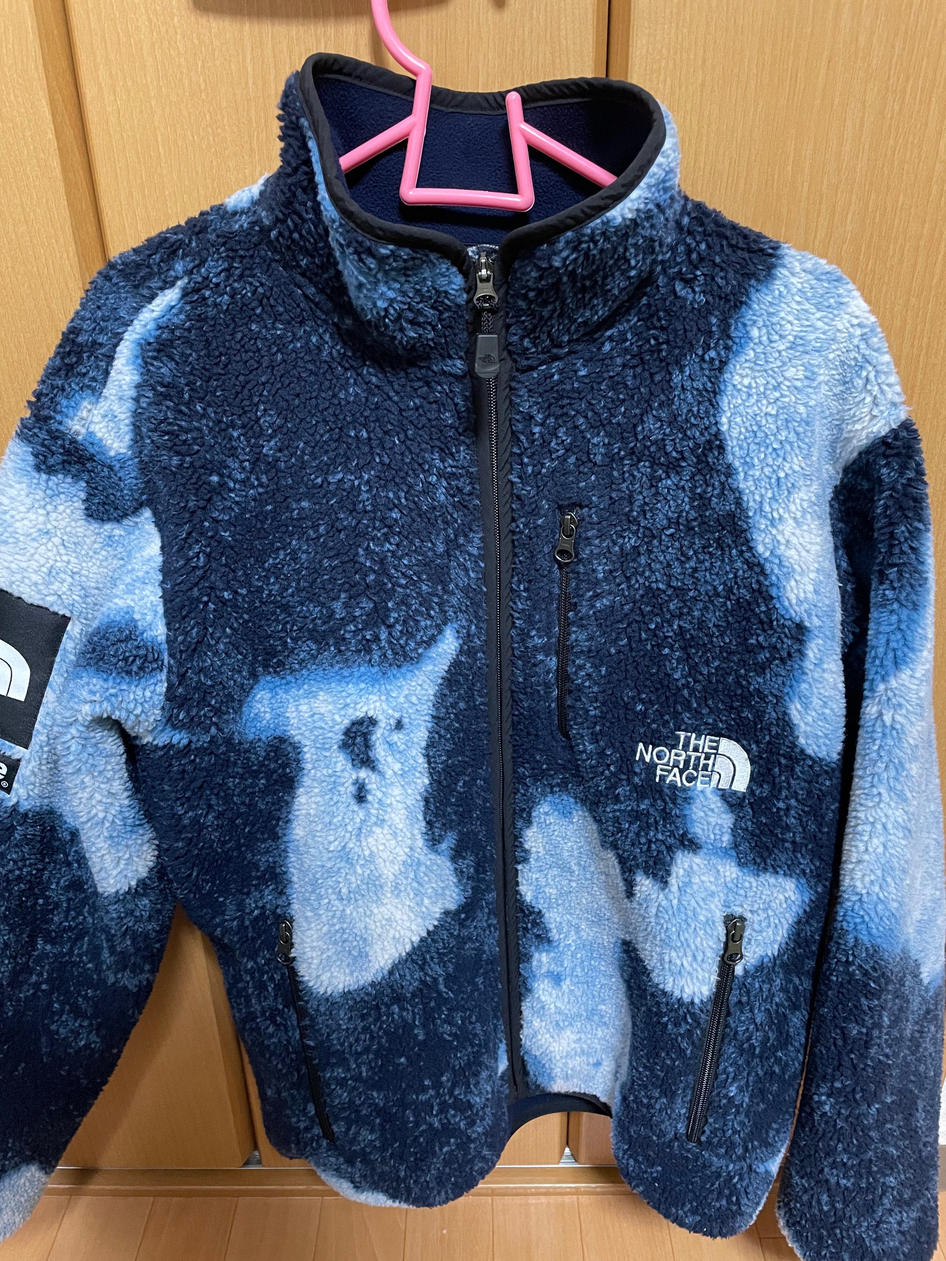 Supreme x The North Face Bleached Denim Print Fleece Jacket "Indigo"