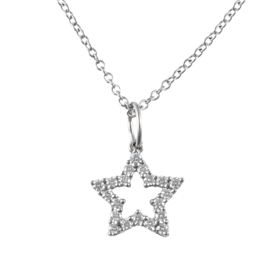 TIFFANY&Co. ティファニー スター ネックレス Pt950 ダイヤモンド シルバー【中古】