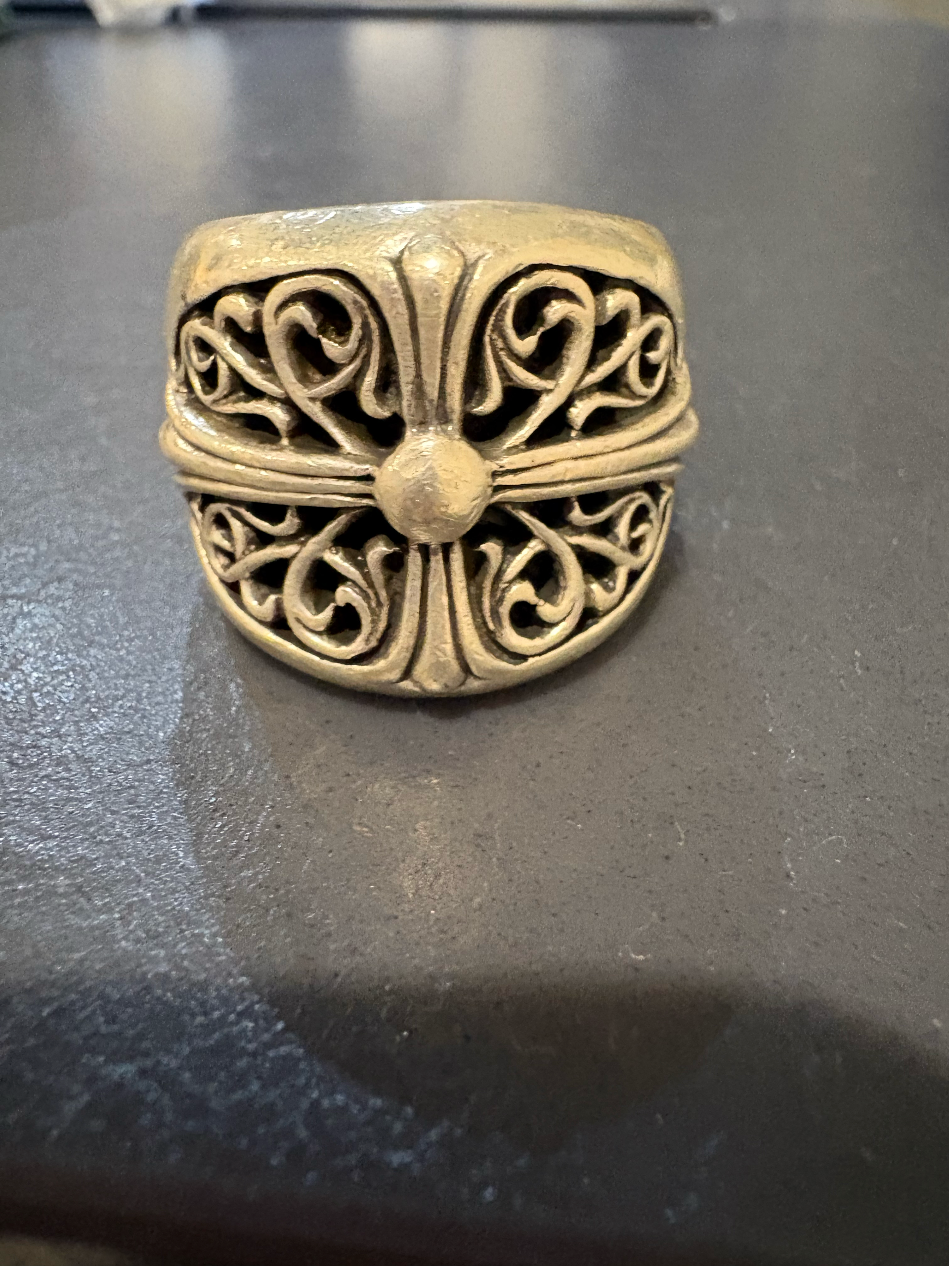 Chrome Hearts Classic Oval Cross Ring "Silver"