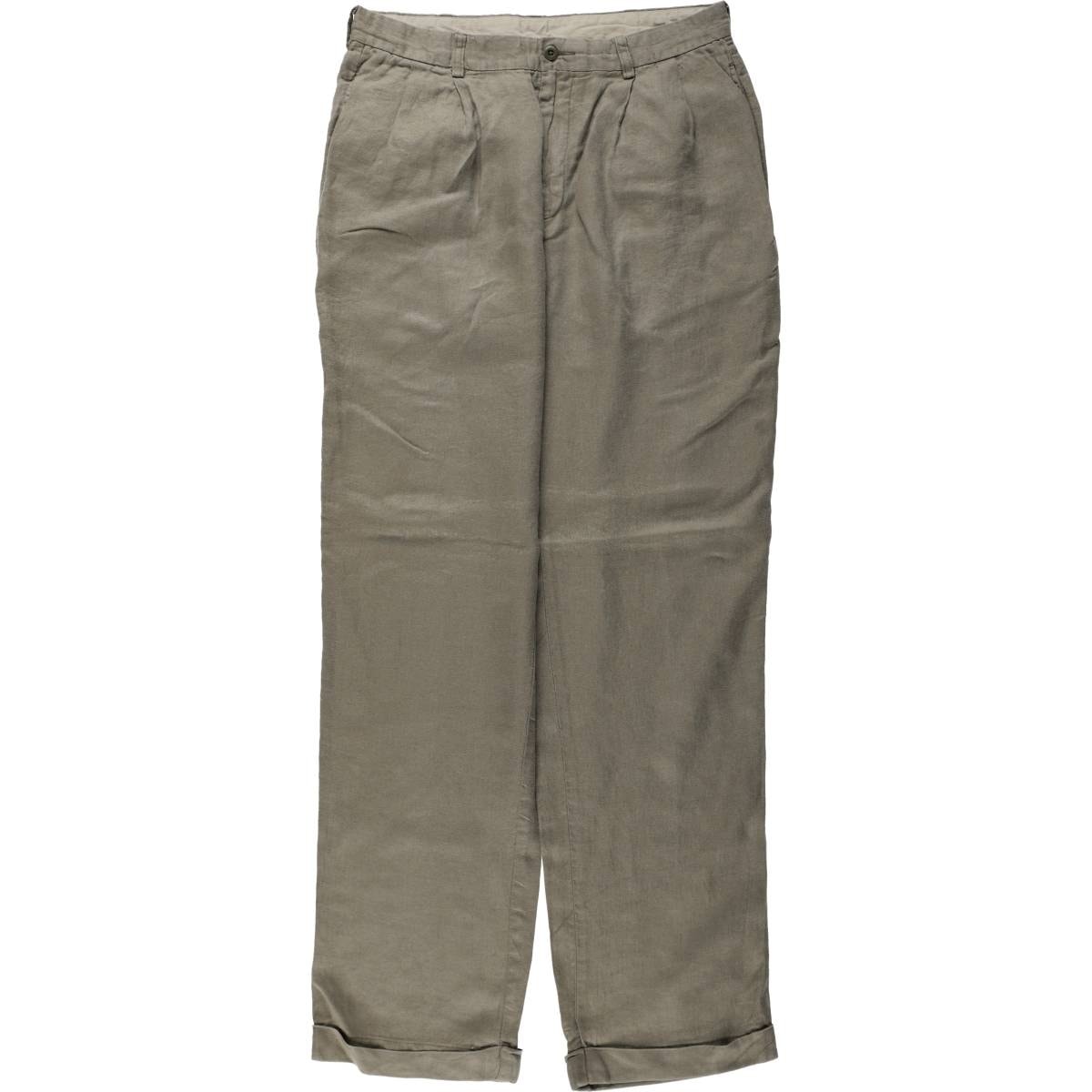 古着 ブルックスブラザーズ Brooks Brothers ツータック リネンパンツ スラックス メンズw32相当/eaa665481