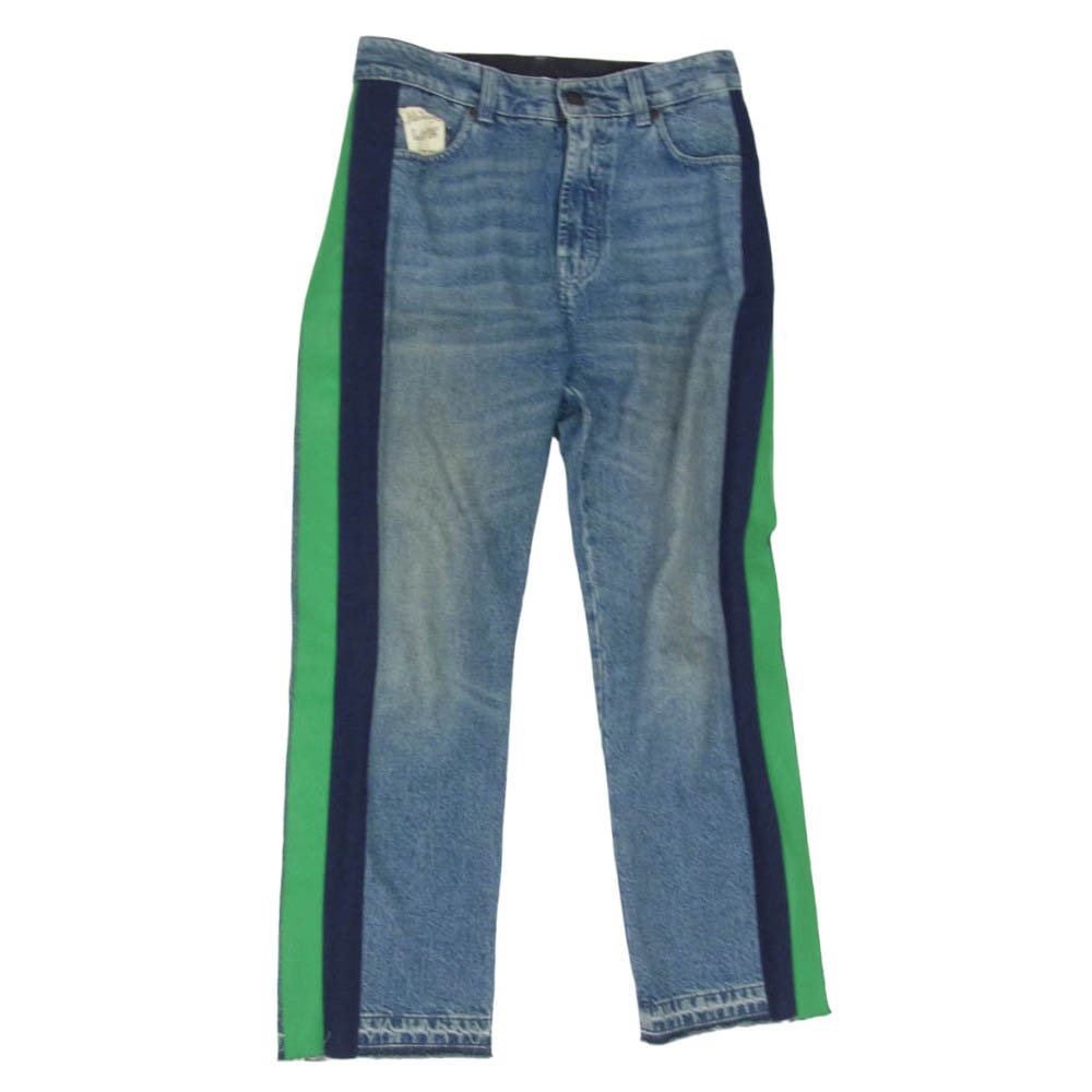 Stella McCartney ステラマッカートニー ALL IS LOVE 素材切替 サイドライン ジップフライ カットオフ デニムパンツ ジーンズ インディゴブルー系 29【中古】