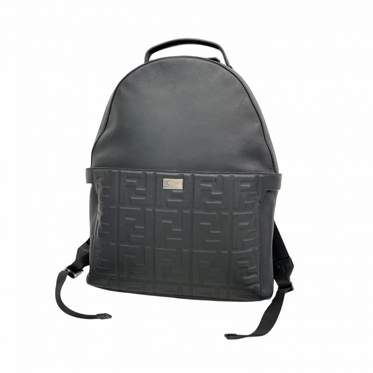 【6dd4423】フェンディ リュック・デイパック ピーカブー レザー ブラック イエロー シルバー金具【中古】メンズ