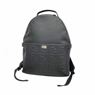 【6dd4423】フェンディ リュック・デイパック ピーカブー レザー ブラック イエロー シルバー金具【中古】メンズ