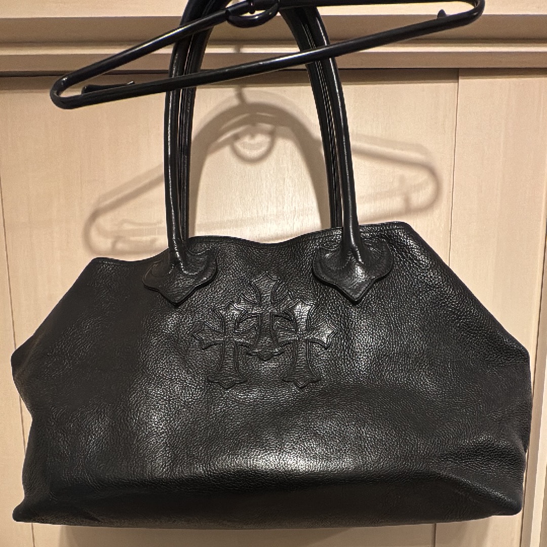 クロムハーツ W SNP 3セメタリー レザー トートバッグ "ブラック"