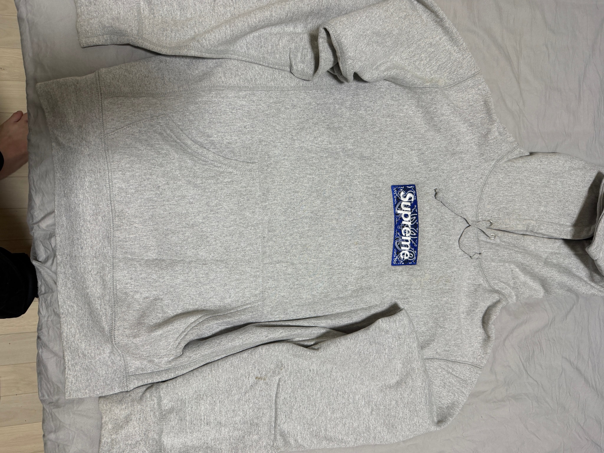 Supreme Bandana Box Logo Hooded Sweatshirt "Grey"