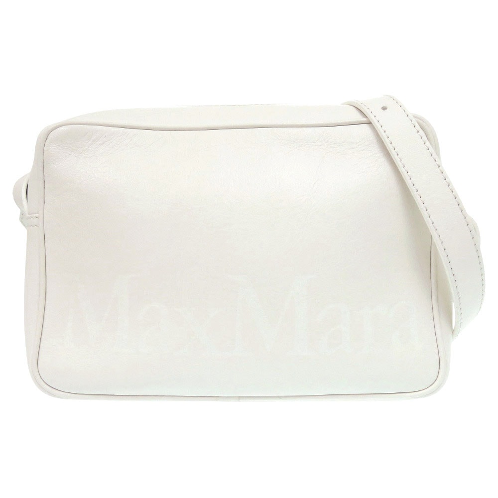 マックスマーラ     レザー  ホワイト   ショルダーバッグ