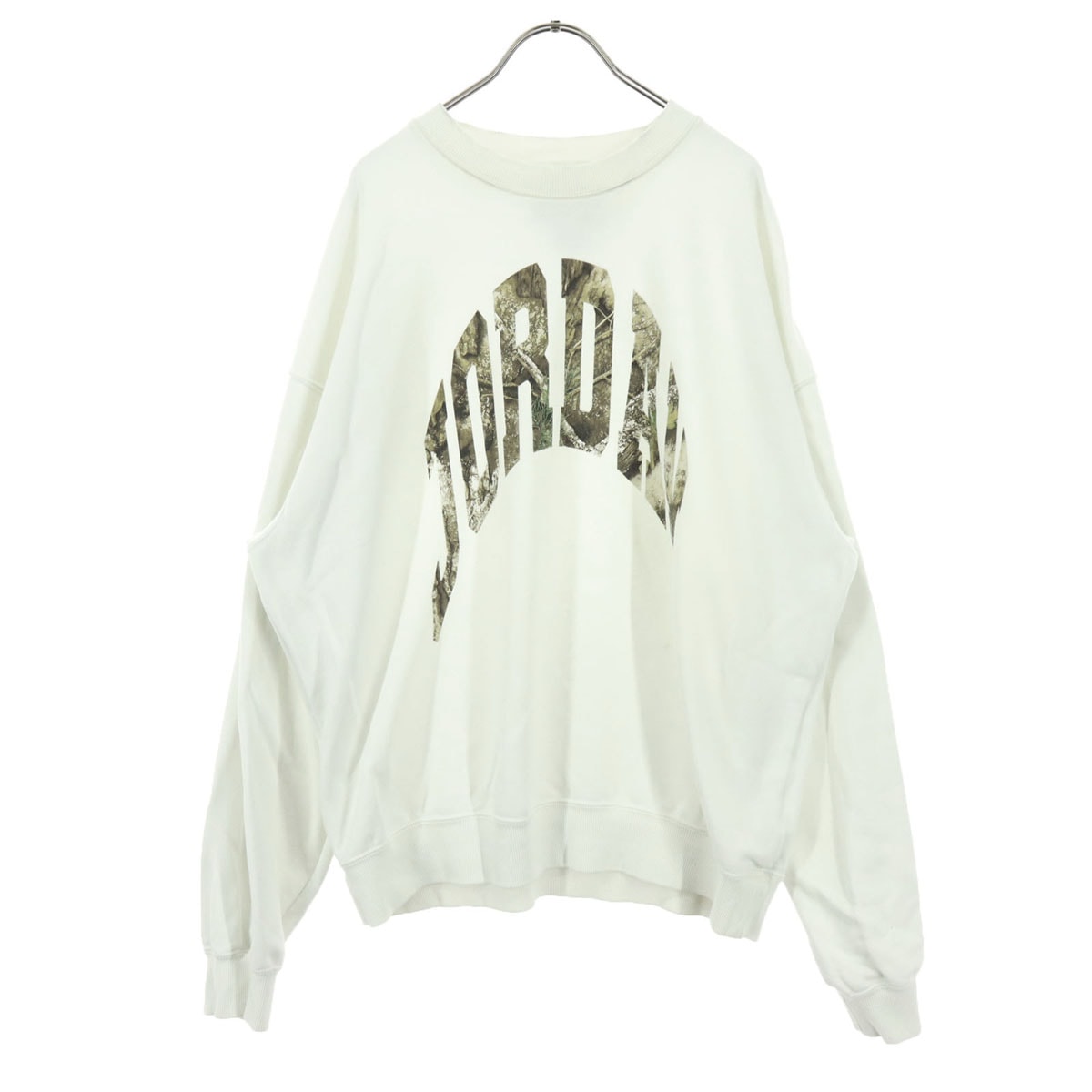 AIR JORDAN エアジョーダン プリント 長袖 スウェット M ホワイト トレーナー