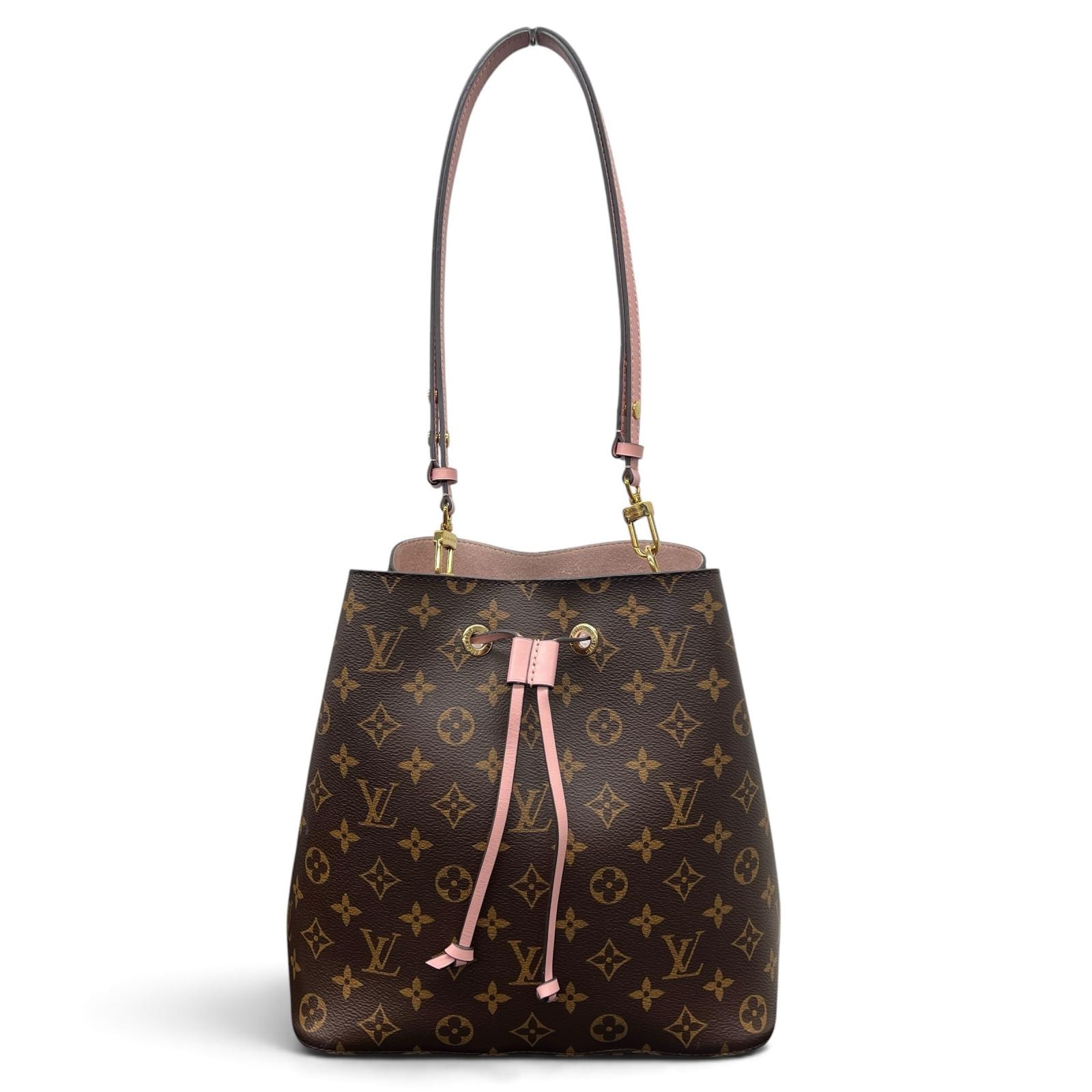 LOUIS VUITTON 美品 ルイヴィトン ネオノエMM モノグラム 2way ショルダーバッグ M44022 PVC レザー NZ4149 RFID確認済 バケット 巾着 クロスボディ 肩掛け ヴィトン LV ABランク 中古 鑑定済 ヴィトンバッグ