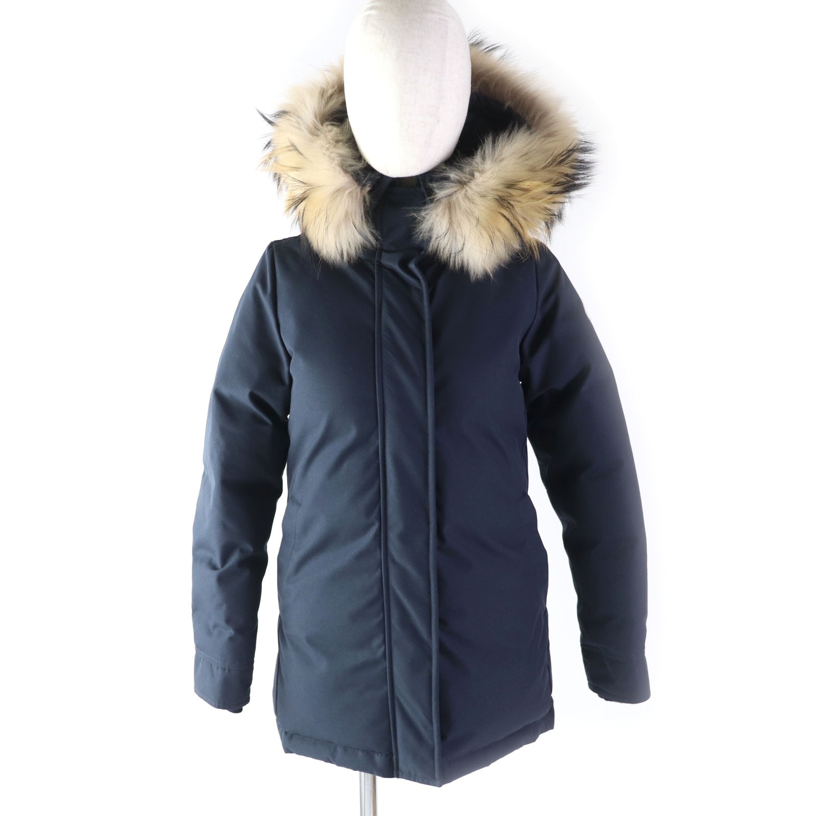 美品 ピレネックス ダウンジャケット ラクーンファー・フード付 レディース 34