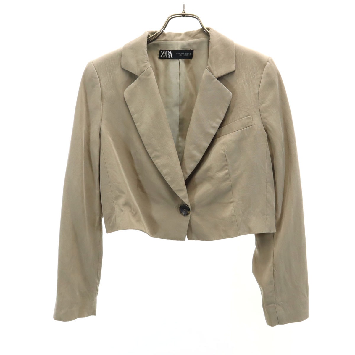 ZARA ザラ ショート丈 テーラードジャケット 26 ベージュ系