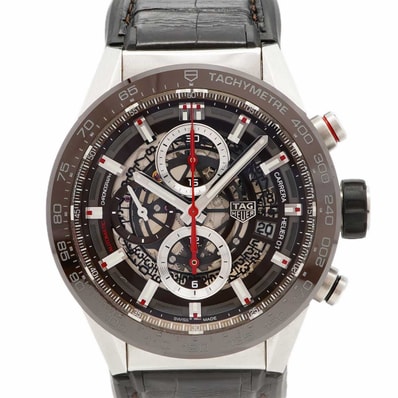 【6wdd0314】タグホイヤー カレラ CAR201U スケルトン文字盤【中古】腕時計 メンズ