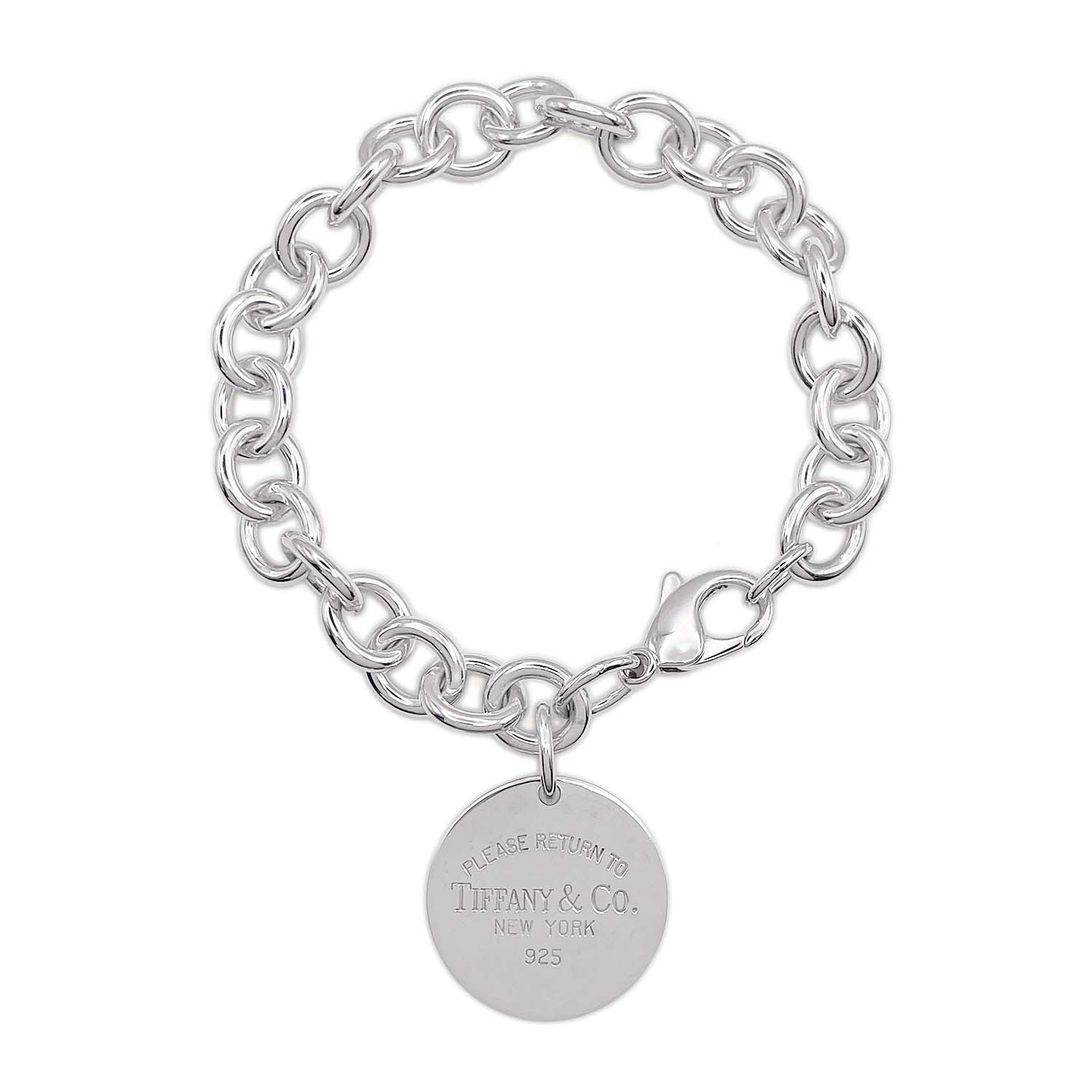 TIFFANY&Co. ティファニー リターントゥ ラウンドタグ チェーン ブレスレット
 バングル SV925 シルバー 新品仕上済 ユニセックス
 【中古】