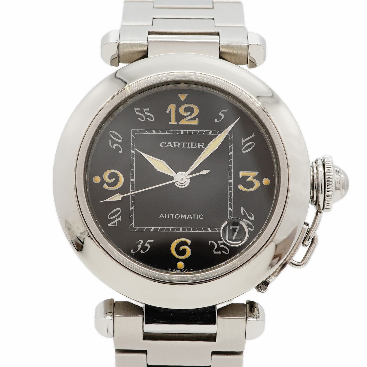 ★最終価格【6wgd0295】カルティエ パシャC W31043M7 黒文字盤【中古】腕時計 ボーイズ