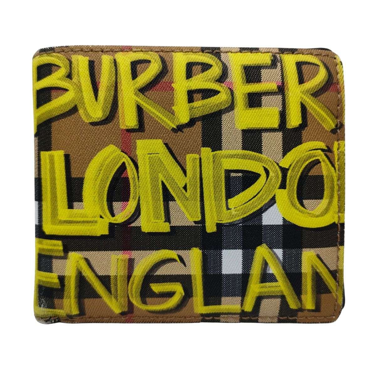 バーバリー財布 チェック柄 ペイント グラフィティ 二つ折り財布メンズ K181