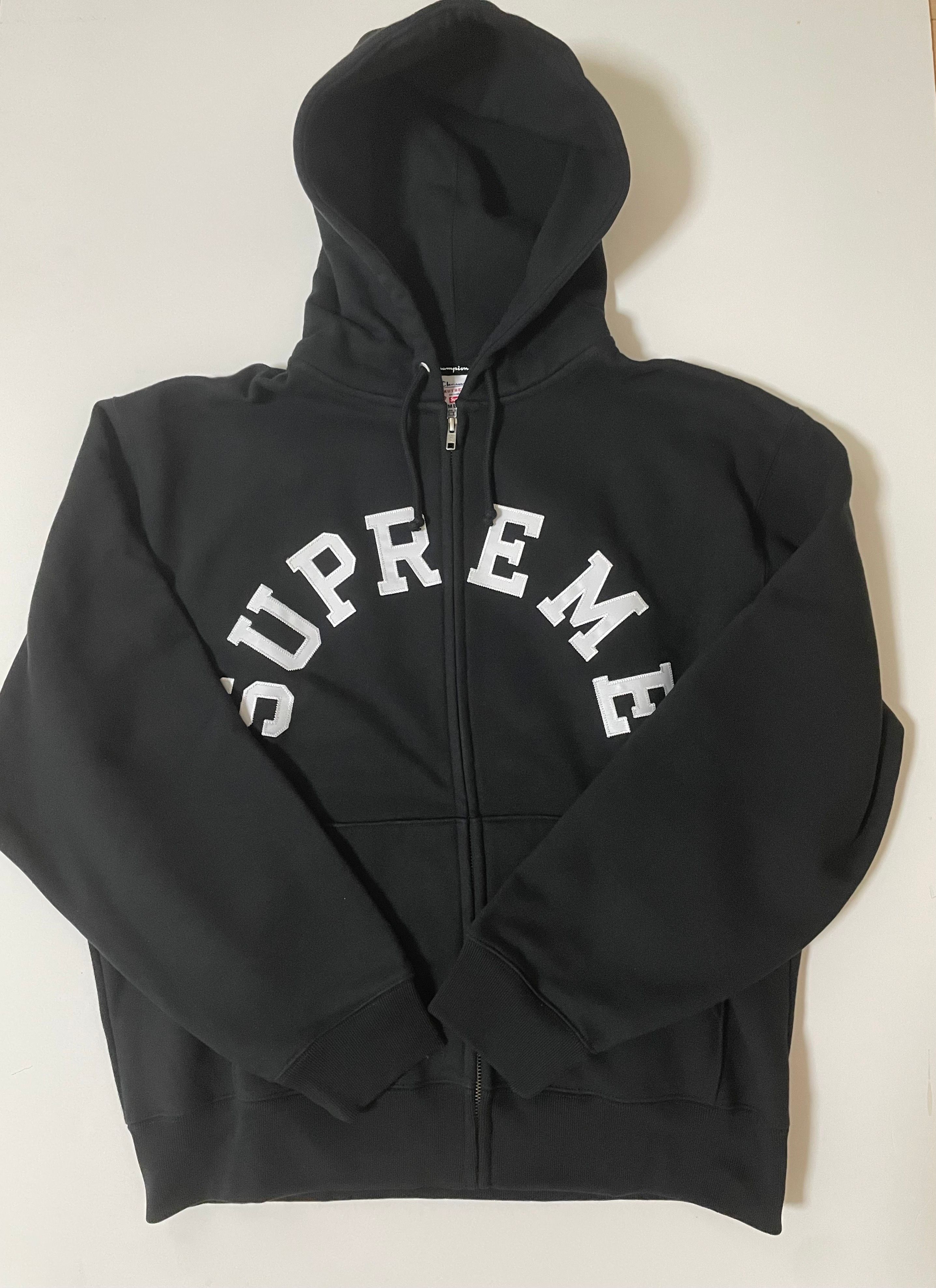 Supreme x Champion Zip Up Hooded Sweatshirt "Black"