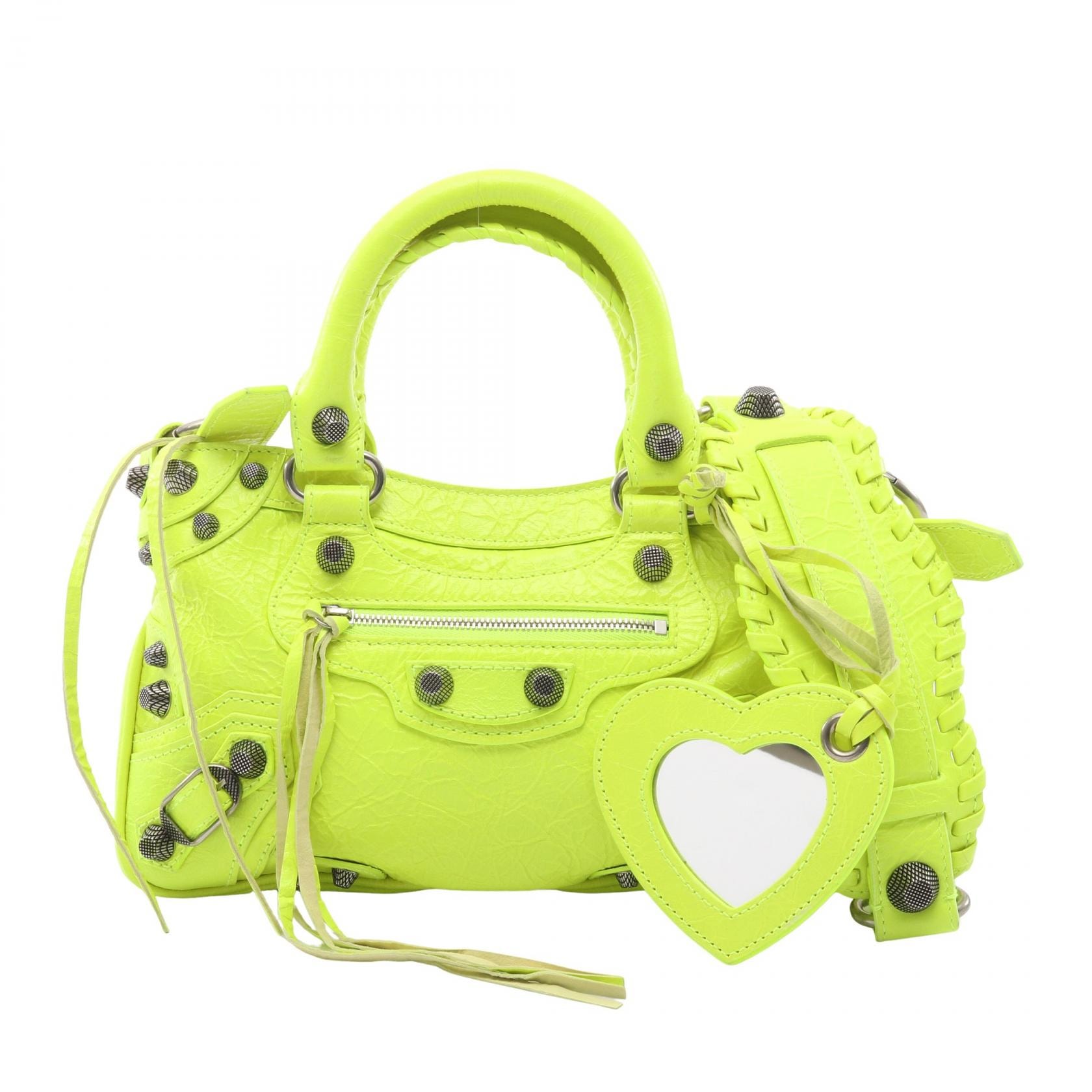 バレンシアガ BALENCIAGA ネオ カゴール S 2WAY ハンドバッグ バッグ レザー レディース グリーン系 【中古】