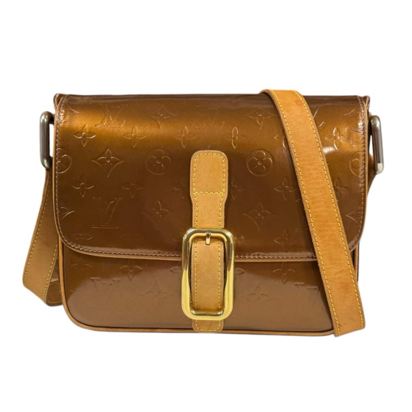 ルイヴィトン クリスティGM ヴェルニ ショルダーバッグ モノグラムヴェルニ M91107 ブラウン レディース LOUIS VUITTON  中古