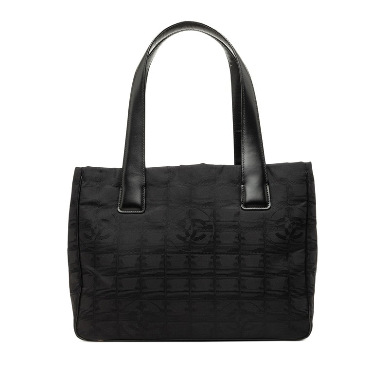 シャネル ニュートラベルラインPM トートバッグ ショルダーバッグ A20457 ブラック ナイロン レザー レディース CHANEL 中古