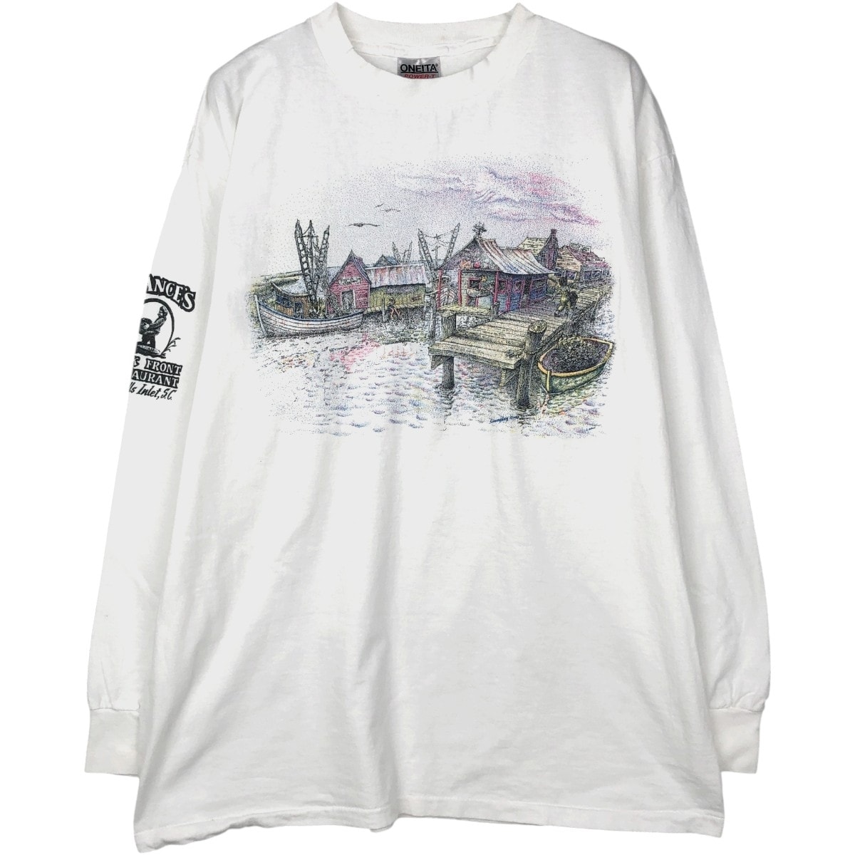 古着 90年代 オニータ ONEITA POWER-T アドバタイジング ロングTシャツ ロンT USA製 メンズXL相当 ヴィンテージ/eaa685614