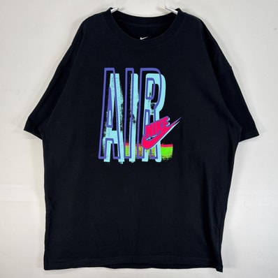 古着 ナイキ NIKE 半袖Tシャツ プリント 肉厚 クルーネック L ブラック メンズ