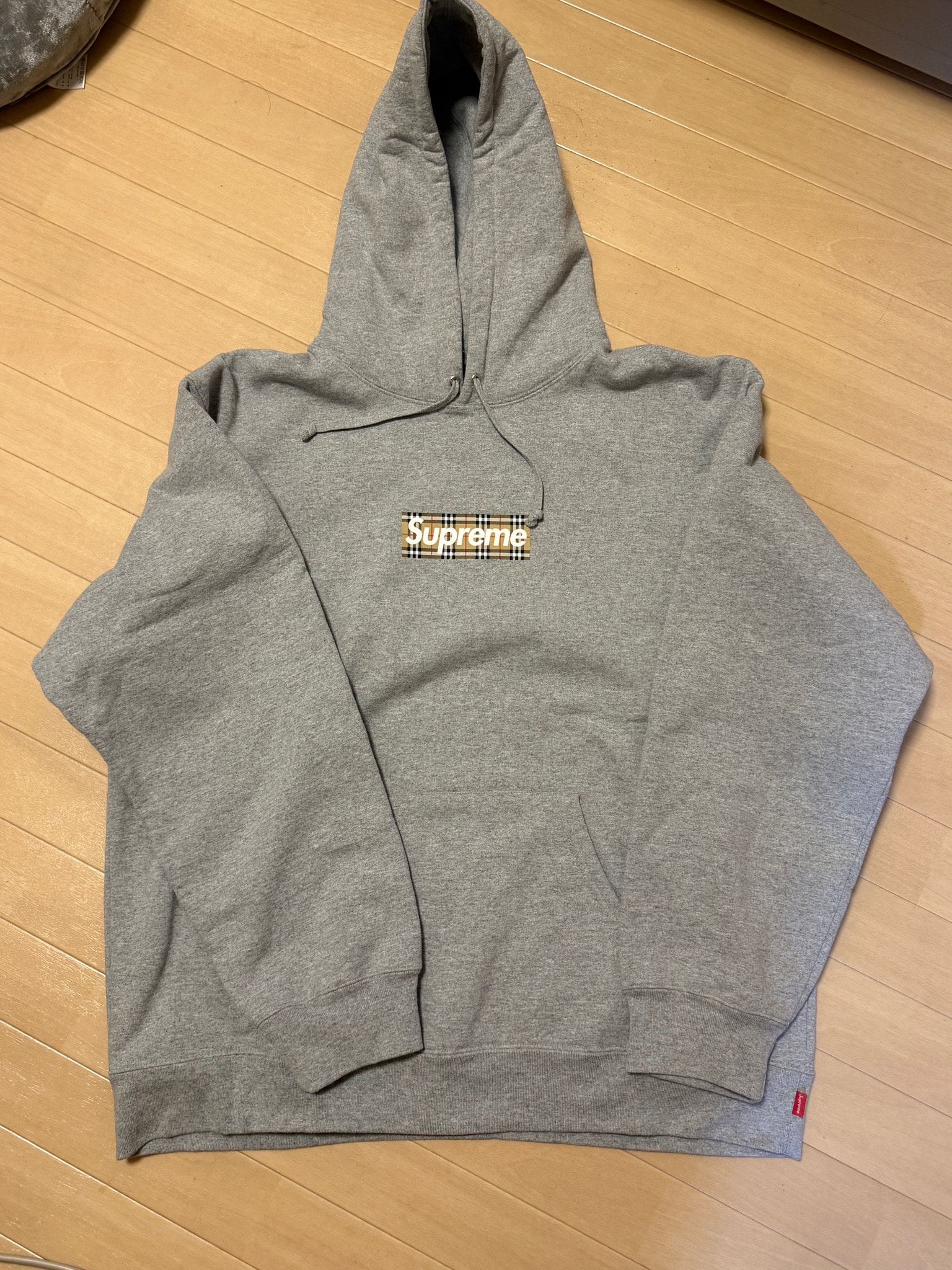 Supreme x Burberry Box Logo Hooded Sweatshirt "Heather Grey"