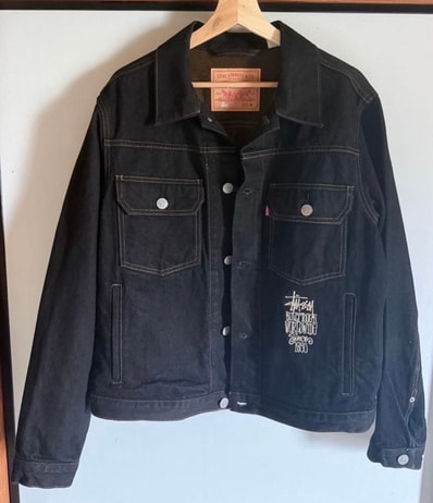 Stussy x LEVI'S Crispy Rinse Trucker "Black/Brown"