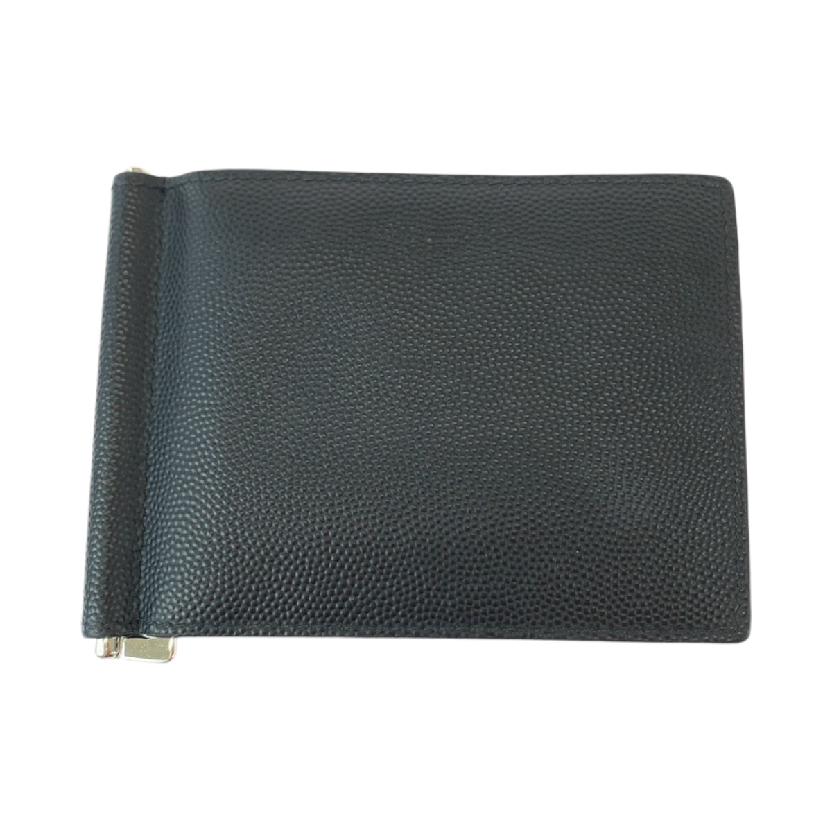 美品 SAINT LAURENT PARIS サンローランパリ ブラック 黒 シルバー金具 レザー カードケース マネークリップ 408853 【中古】