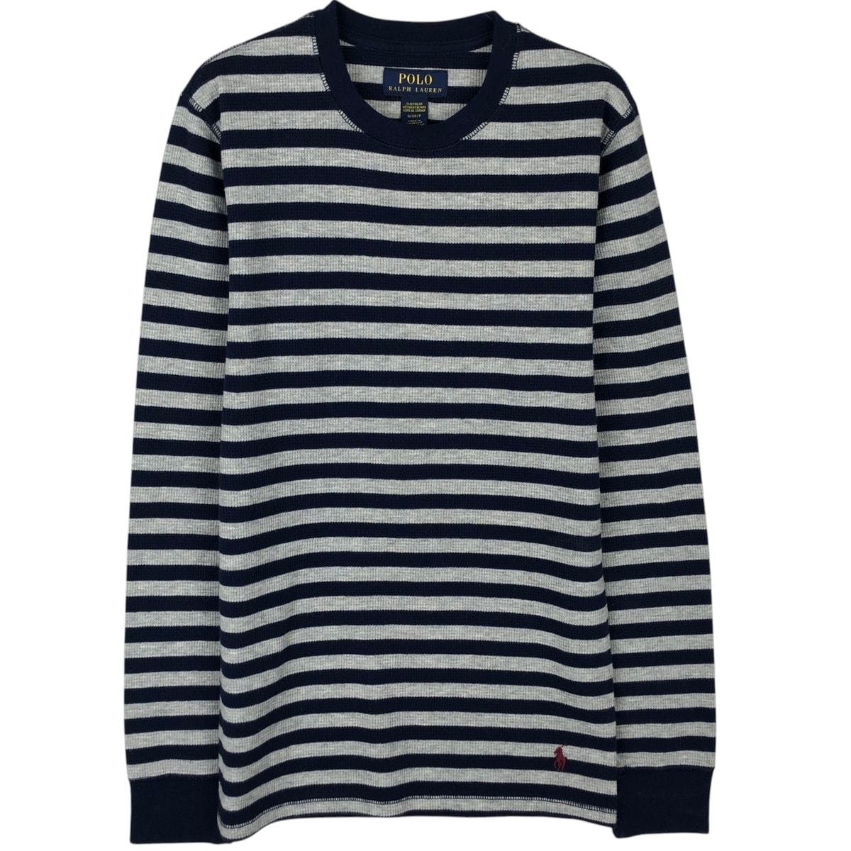 古着 ラルフローレン Ralph Lauren POLO RALPH LAUREN SLEEPWEAR ボーダー柄 サーマルロングTシャツ メンズS相当/eaa620013