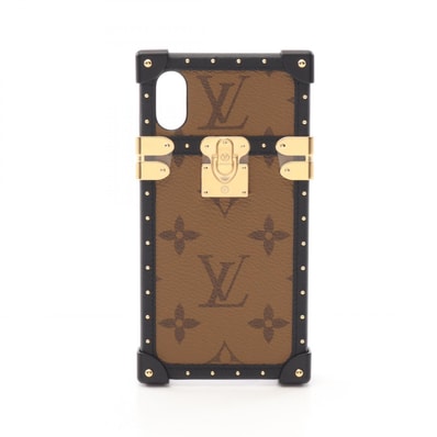 ルイ・ヴィトン LOUIS VUITTON アイトランク モノグラムリバース iPhone X アイフォンケース 携帯・スマホアクセサリー アクセサリー PVC レディース ブラウン系 / ブラック系 M62619 【中古】