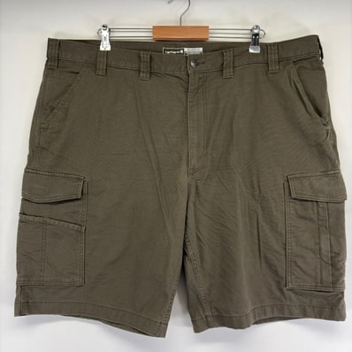 古着 カーハート Carhartt ダック ショートパンツ ワーク カーゴパンツ ハーフパンツ ワンポイント 大きいサイズ w46 カーキ系 メンズ