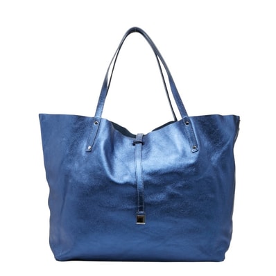 ティファニー リバーシブル トートバッグ ショルダーバッグ ブルー レザー レディース TIFFANY&Co. 【中古】