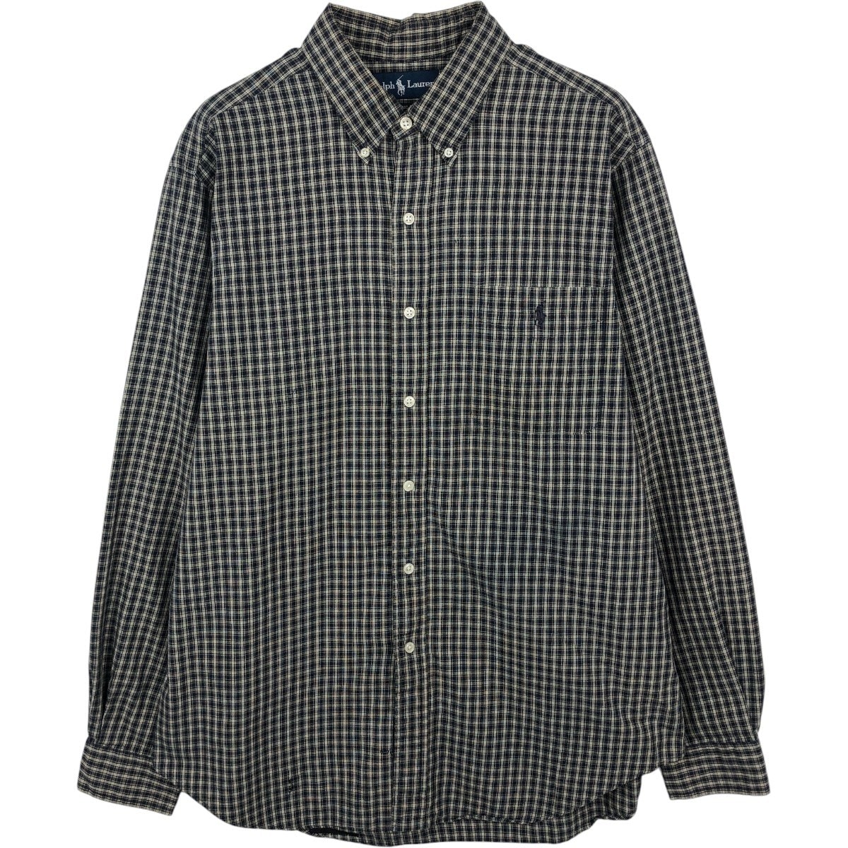 古着 ラルフローレン Ralph Lauren CLASSIC FIT クラシックフィット 長袖 ボタンダウンチェックシャツ メンズL相当/eaa661357