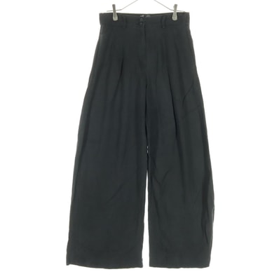 ZARA ザラ trfコレクション タック ワイドパンツ M ブラック 再生繊維