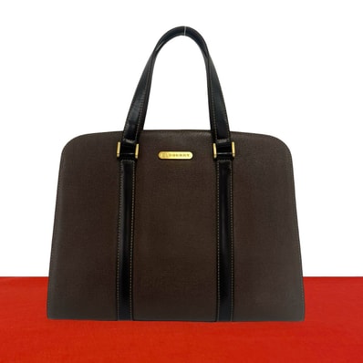 BURBERRY バーバリー ロゴ 金具 ノバチェック 柄 レザー ハンドバッグ ブラウン
09971
