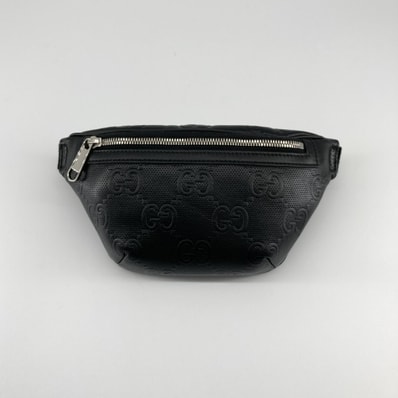 GUCCI(グッチ) GGエンボスレザー 2way シルバー金具 658582 ウエストバッグ ブラック