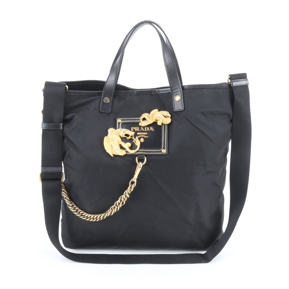 ■美品 プラダ テスート ナイロンショルダーバッグ レザー×ナイロン