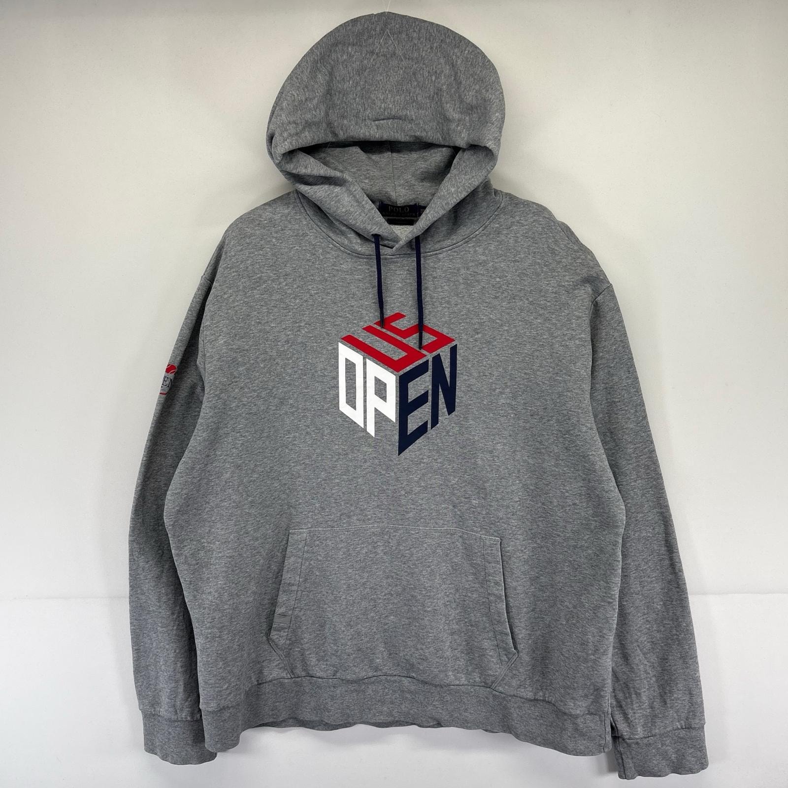 古着 ポロ・ラルフローレン POLO RALPH LAUREN パーカー 大きいサイズ フーディ スウェット テニス 2XL グレー系 メンズ