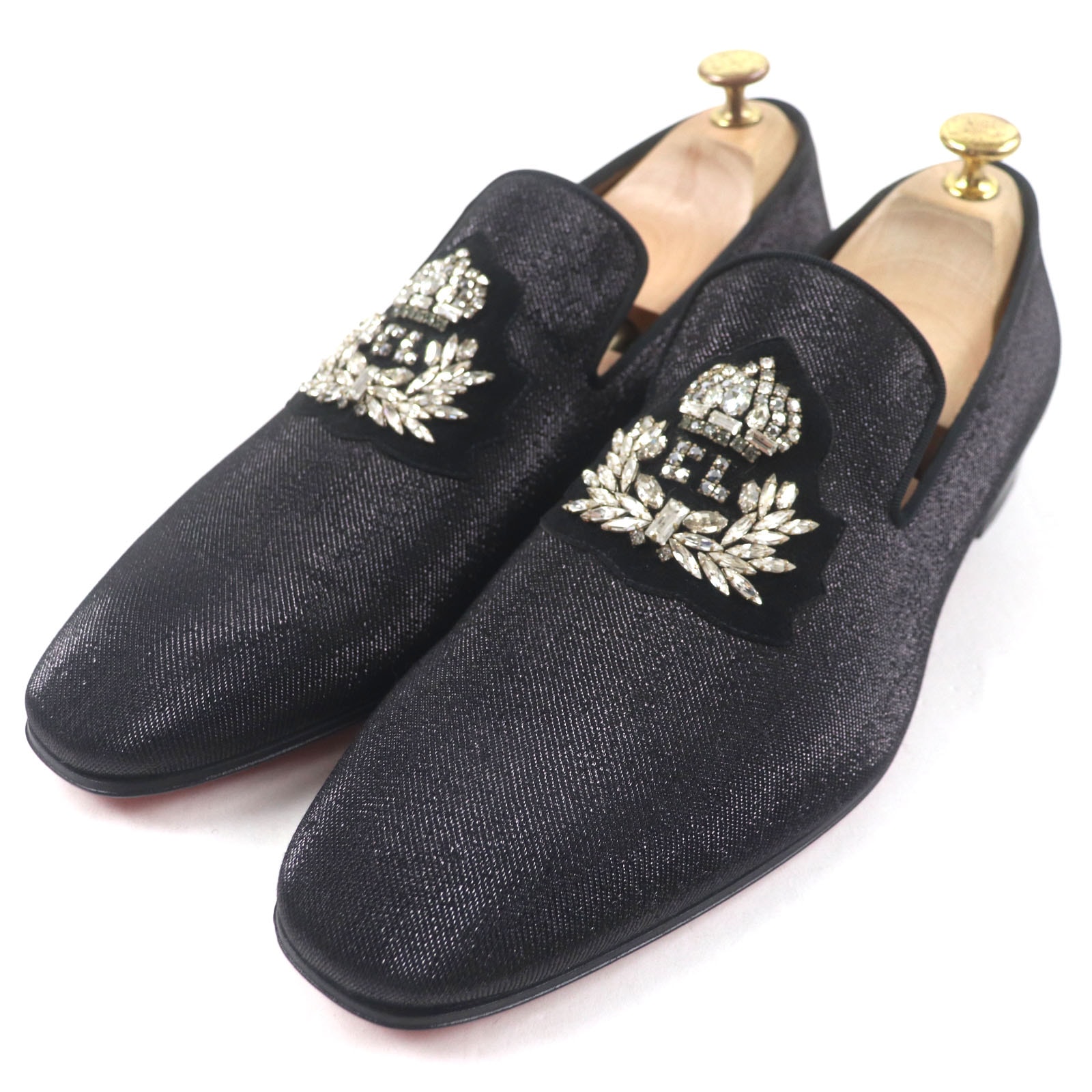 極美品 クリスチャンルブタン
 スリッポン ダンデライオン ブラック メンズ 42.5