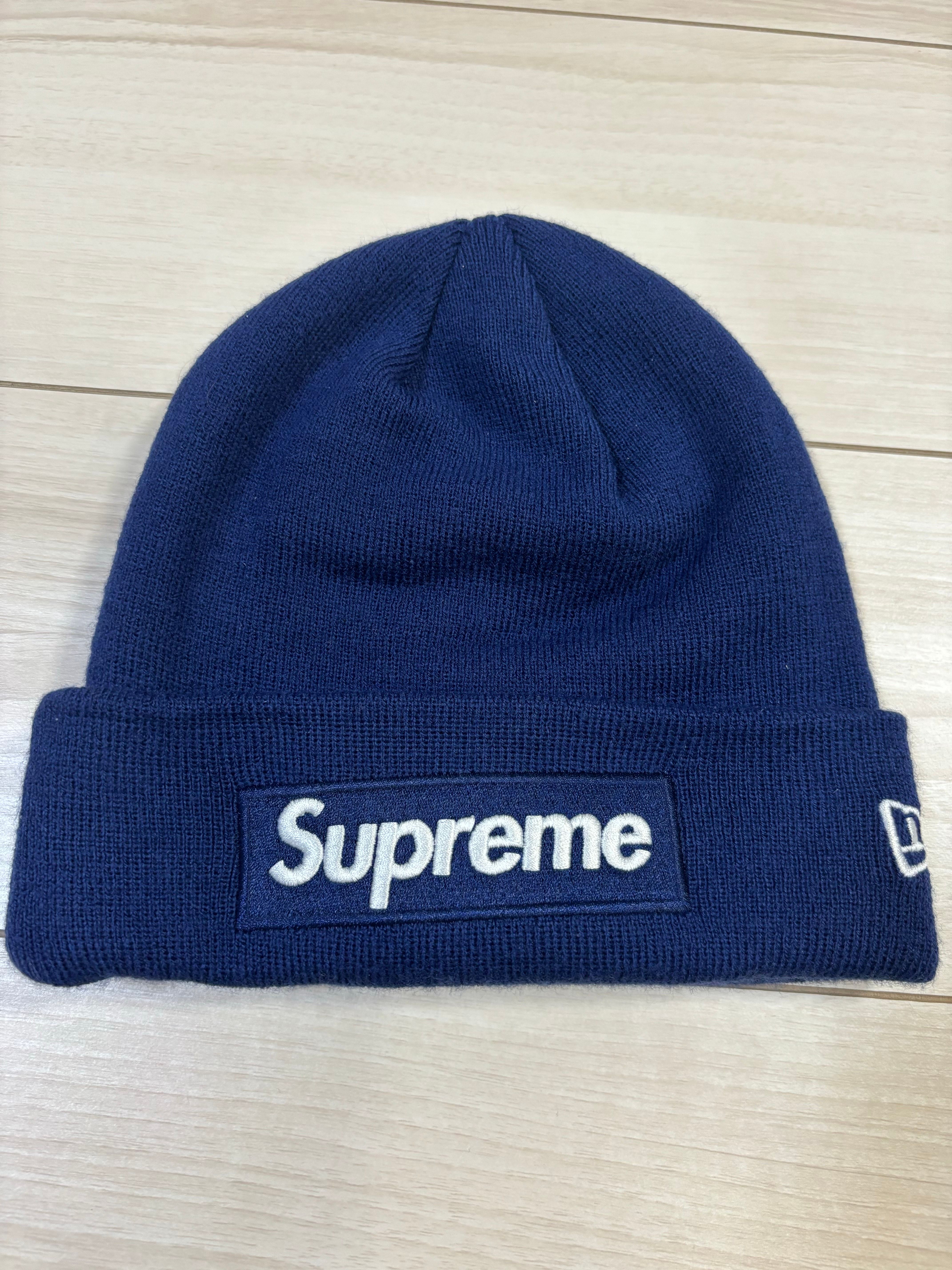 Supreme New Era® Box Logo Beanie "Washed Navy" (21FW)