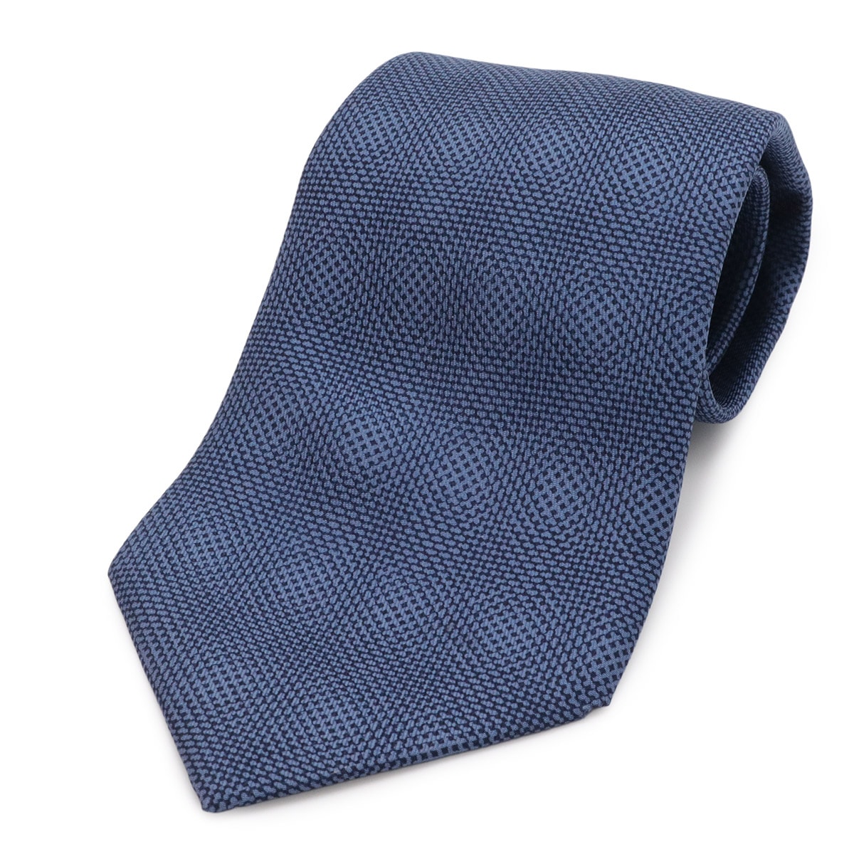 HERMES エルメス ネクタイ チェック シルク100% 絹 ネイビー 紺