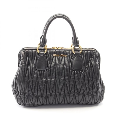 ミュウ ミュウ Miu Miu マテラッセ ハンドバッグ バッグ レザー レディース ブラック系 RLN061 【中古】