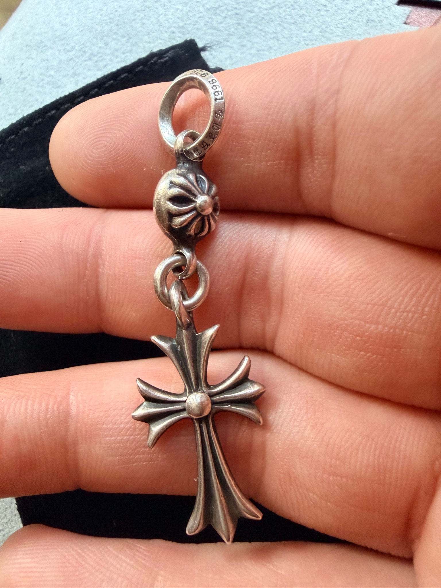 Chrome Hearts 1 Ball Tiny CH Cross Charm "Silver"