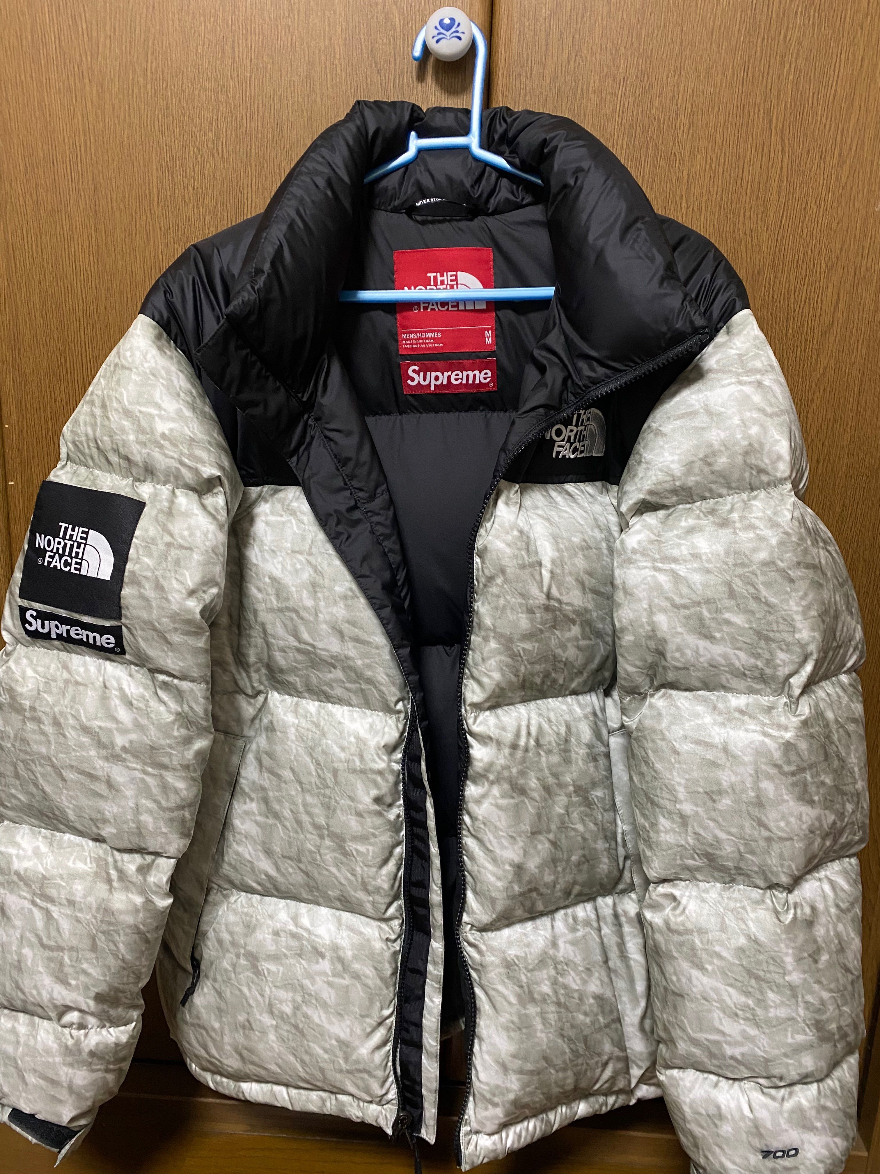 Supreme x The North Face Nuptse Jacket "White Paper Print"