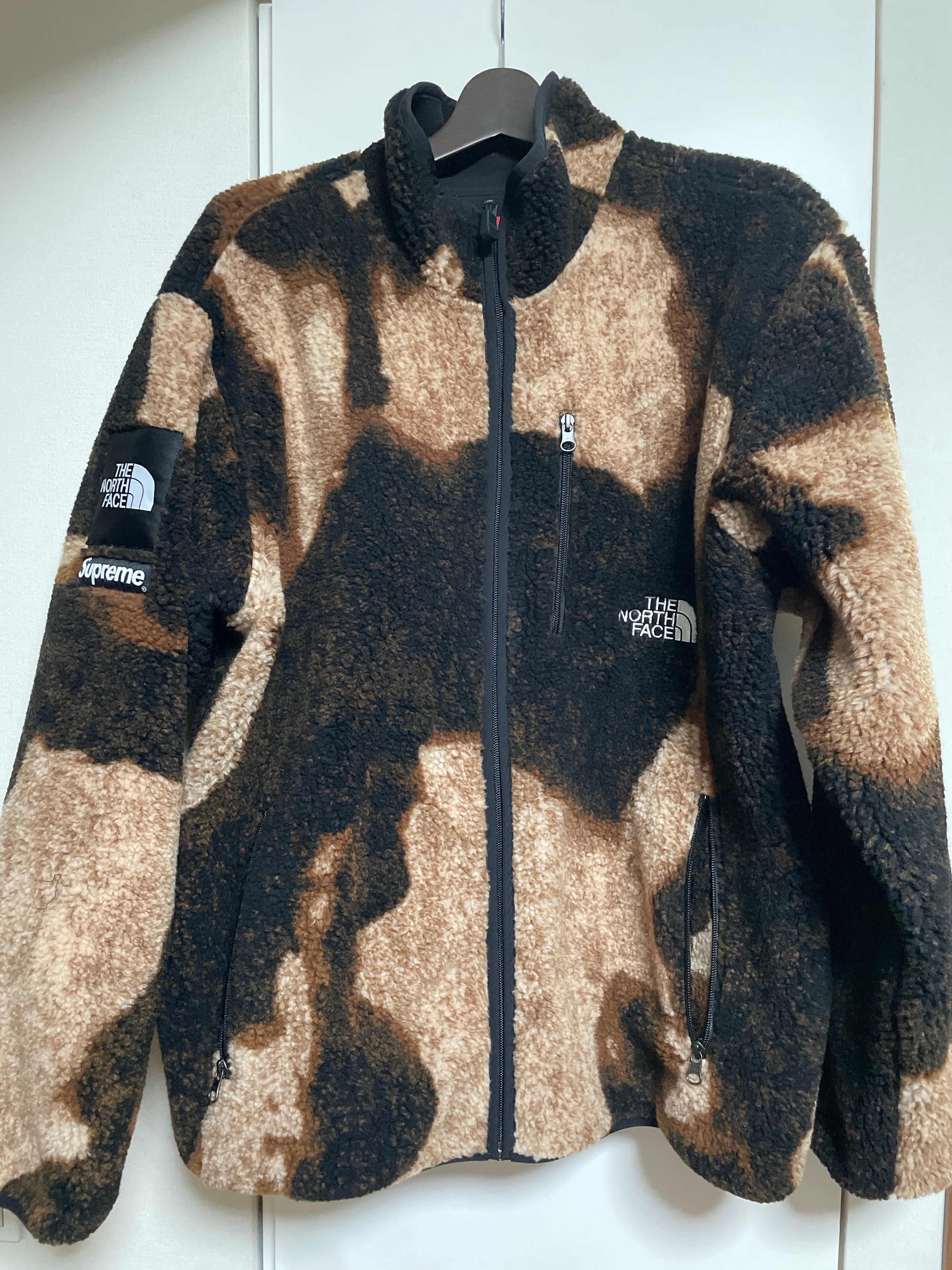 Supreme x The North Face Bleached Denim Print Fleece Jacket "Black"