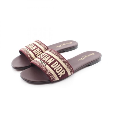 ディオール Dior Dway サンダル 靴 キャンバス レディース ボルドー系 【中古】