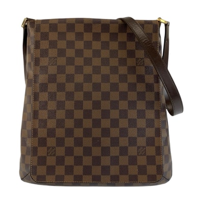 LOUIS VUITTON ルイヴィトン ダミエ ミュゼット ブラウン ゴールド金具 PVC ショルダーバッグ メッセンジャーバッグ 1-0294299 【中古】